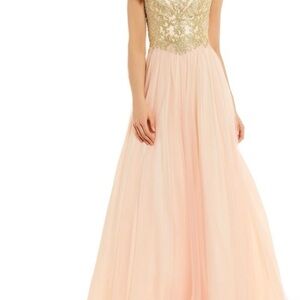 Elegant Pink and Gold Gown